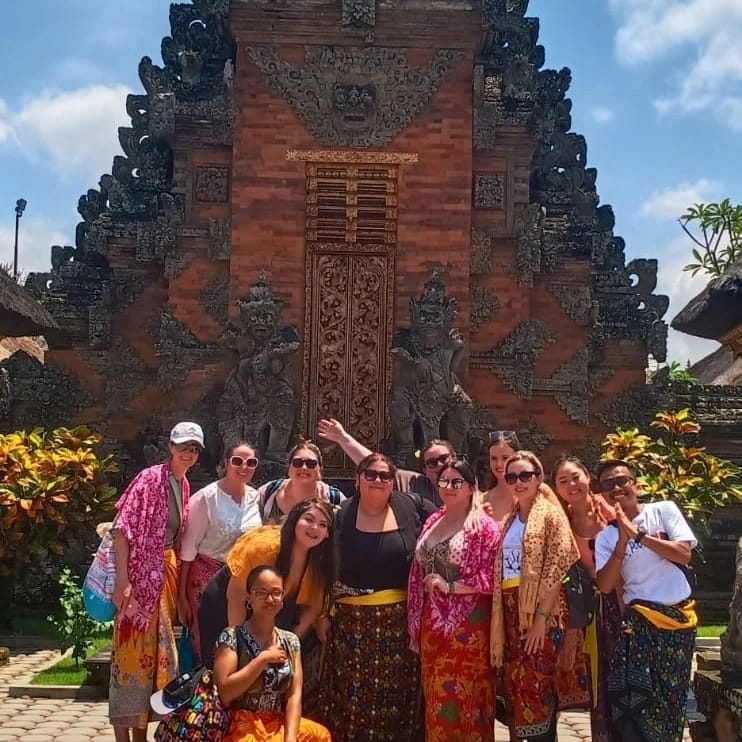 Awan with travelers at a local Balinese warung